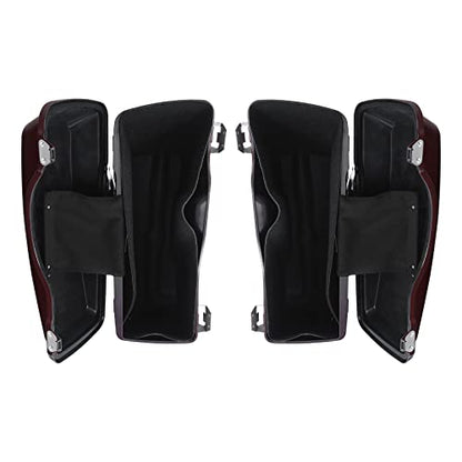 XMT-MOTO Hard Saddlebags Saddle bags Fit for Harley 1994-2013 Touring models road glide road king ultra street glide electra glide and 1984-2017 Softail models Red Hot Sunglo - color: Red, size: Standard