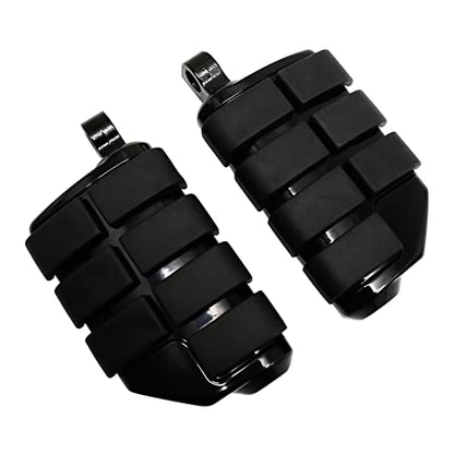 Motorcycle Footpegs Foot Rest Compatible with Harley Touring Street Glide Road King Road Glide Electra Glide Sportster Dyna Softail 10mm (StyleC#Black) - color: Style C#Black