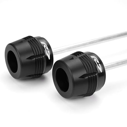 1Pair Compatible with YZF R7 2025 2024 2023 YZFR7 2022 2021 YZF-R7 Motorcycle Front Rear Fork Wheel Frame Slider Crash Protector Axle Slider Crash Pads (Black) - color: Black