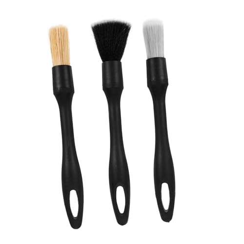 ULTECHNOVO 3pcs Automotive Detailing Brush Soft Bristle Interior Cleaning Kit for Cars Trucks and Motorcycles for Wheels Rims and Upholstery Material for Scratch Cleaning