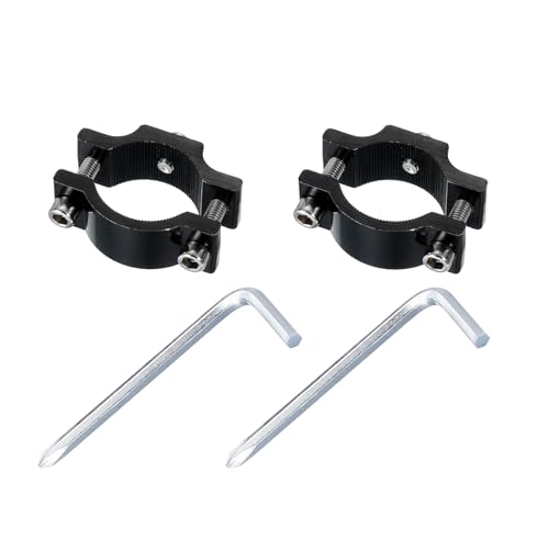 uxcell 2Pcs Motorcycle Tube Clamp, Fit 0.7" to 1.4" OD Motorcycle Bicycle Light Mount Bracket Car Light Bar Holder Clamp, Black (18-35mm)
