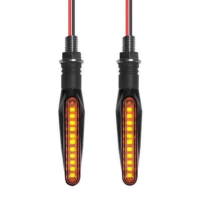 Motorcycle LED Turn Signal Assemblies, Sequential Flow, Yellow Light, 12V, 83g, Plastic, （2 lights a set,not 4）