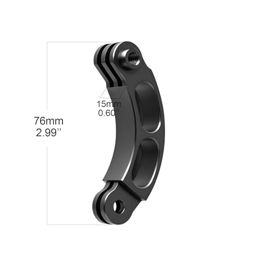 Aluminum Curved Extension Arm (3-inch) for Helmet & Pole Mounts, Metal Stick for GoPro Hero 13/12/11/10/9 Session, Akaso Campark & Other Action Cameras- YD050