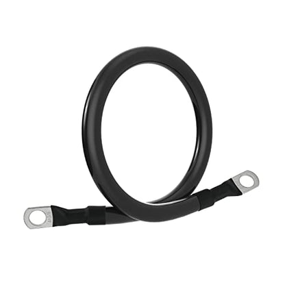 4 AWG Battery Cable 4AWG Gauge Pure Copper Battery Inverter Cables with 3/8 in Lugs Both Ends Power Inverter Wire Set for Automotive Solar Marine Boat RV Car Motorcycle Red and Black (1ft) - size: 1ft