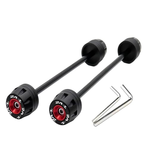 Motorcycle Front & Rear Axle Fork Crash Sliders CNC Aluminum POM Anti-Slip Protector Compatible with DRZ400SM DRZ400S DRZ400SE 2000–2025(Red) - color: Red