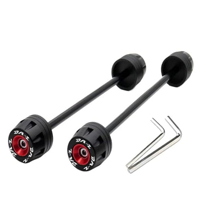 Motorcycle Front & Rear Axle Fork Crash Sliders CNC Aluminum POM Anti-Slip Protector Compatible with DRZ400SM DRZ400S DRZ400SE 2000–2025(Red) - color: Red