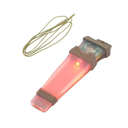 Helmet Signal Light Waterproof Survival Tactical Hiking Boating Cycling Personal Identification Marker Light (Hook Back Tan & Red) - color: Tan Strap+Red Light