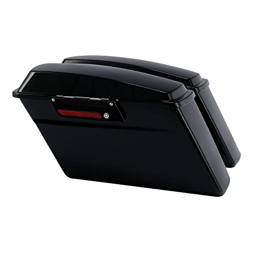 XMT-MOTO Hard Saddlebags Saddle bags for Harley 1994-2013 Touring models road glide, road king, ultra, street glide, electra glide and 1984-2017 Softail models,ALL BLACK - color: Gloss Black/black Latches, size: Standard