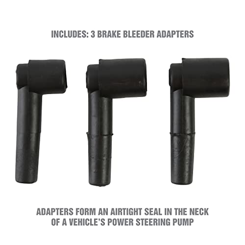 OEMTOOLS 27311 Power Steering and Brake Bleeder Kit, Removes Air from Fluid Lines After Repairs, Vacuum Adapter Kit for Reservoir Bleeding, Compatible with Most Pumps and Systems - style: Power Steering Bleeder Kit