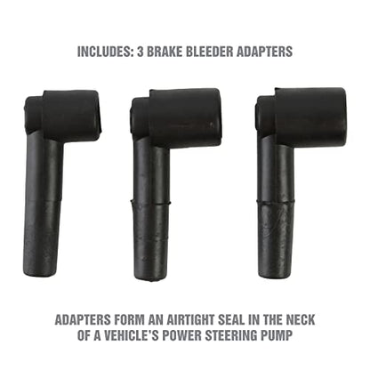 OEMTOOLS 27311 Power Steering and Brake Bleeder Kit, Removes Air from Fluid Lines After Repairs, Vacuum Adapter Kit for Reservoir Bleeding, Compatible with Most Pumps and Systems - style: Power Steering Bleeder Kit