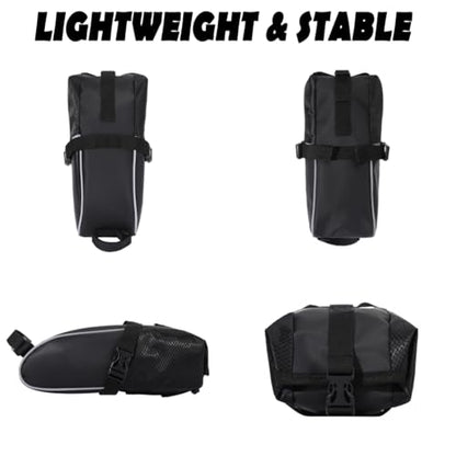 ITSCOOL Bike Saddle Seat Bag Waterproof Bicycle Accessories Under Seat Storage Pouch Reflective Cycling Wedge Pack for Mountain Road Bike MTB