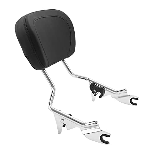 Detachable Sissy Bar Upright Passenger Backrest Pad & Luggage Rack For Harley Touring Road King Street Glide Road Glide 2009-2025 - color: Chrome #2