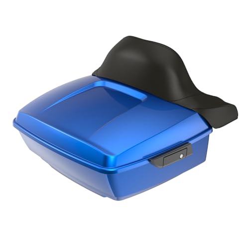 Advanblack 2024 Road Glide Blue Burst King Tour Trunk Pack Vechicle Bag Compatible with Motorcycle Harley Touring CVO Road Glide, Street Glide, 2023.5 2024 2025 Mounting Rack, Full Backrest & Liners - color: Blue Burst