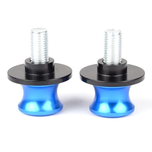 Goldfire 2pcs 10MM M10 X1.25 Motorcycle Swing arm Sliders Spools CNC Swing Arm Stand Screw for FZR 1000/600R/400 for Kawasaki Z750 /Z750S/ Z750R /ER-6F /ER-6N /Duke 125/200/390 (Blue) - color: Blue Style 10MM M10 X1.25 Swing Arm Stand Screws