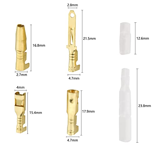 WMYCONGCONG 580 PCS Automotive Electrical Wire Connectors Kit 2.8mm 2 3 4 6 9 Pin Automotive Electrical Wire Male Female Socket Plug Pin Header Crimp Wire Terminals + 25 Kits 4mm Bullet Connectors