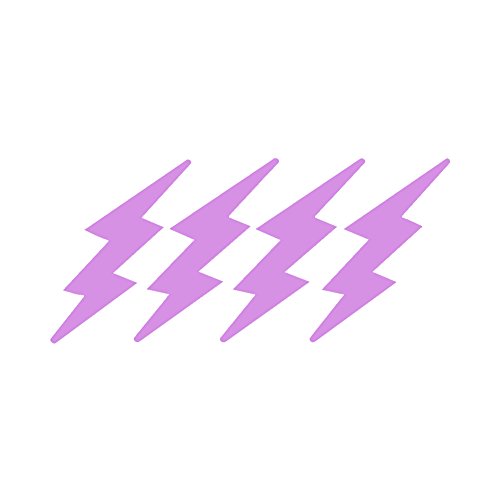 StickerDad Lightning Bolts Pack of 4 for Helmet, Windows, Walls, Bumpers, Laptop, Lockers (Lilac, 3 Inches) - color: Lilac