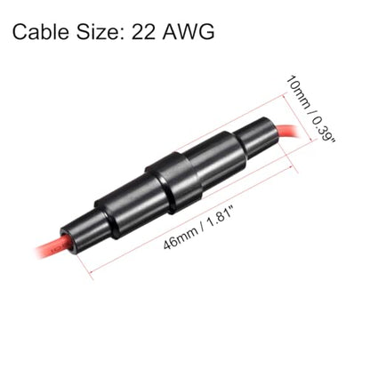 uxcell 15 Pcs 5x20mm Inline Screw Type Fuse Holder 22 Gauge AWG Red Wire with 30 Pcs 10A Fast Blow Glass Fuses - size: 22awg,5x20mm