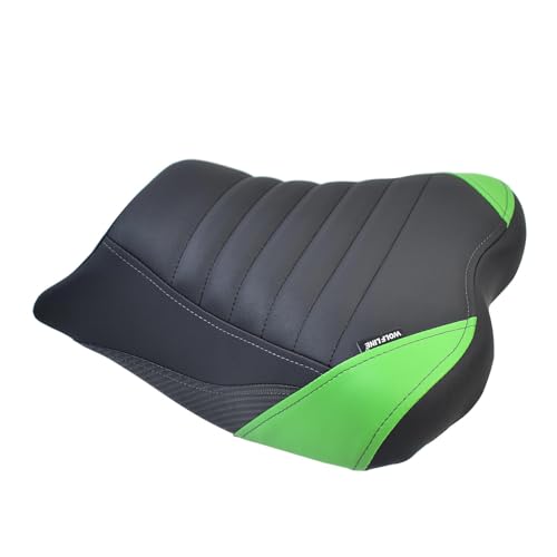 for ninja400 Z400 18-24 Front Driver Seat Cushion(Front Seat-Green) | Upgrade Soft PU leather Anti-slip Pillion Saddles Seat Covers Cushion Cover Pillion Pad Set Front Driver Rider Seat - color: Front Seat-Green