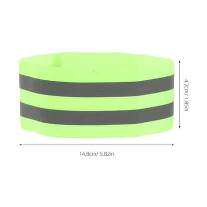8pcs Reflective Leg Straps for Biking, Elastic Adjustable Ankle Bands, Black and Green Safety Cycling Gear for Night Riding and Outdoor Sports