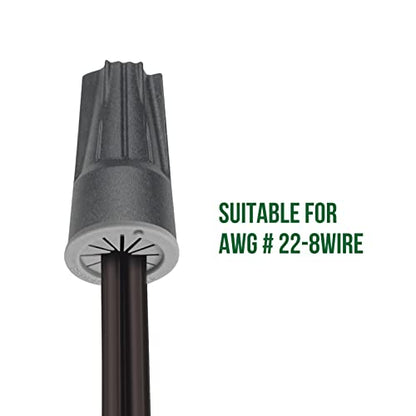 GKOLED 30PCS AWG #22-8 Waterproof Wire Connectors, Silicone Filled Outdoor Electrical Screw Terminals, Wire Splice Connector for LED Landscape Lighting, Patio and Deck Lighting, Dark Gray - size: Large