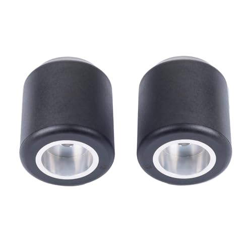 Advanblack ProTek Machined Harley Crash Bar Sliders 1.25" Decorative Wheel Rotatable End For Front Engine Guard Rear Saddlebag Guards (Black Derlin) - color: Black Derlin