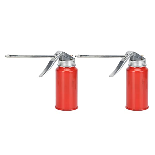 2Pcs Oil Spray Bottle, 200ml Cold Rolled Steel Hand Pump Oil Cans for Rolling Bearings Motorcycles, Efficient Lubrication with Curved Pressing Handle, for Bikes, Cars, Home