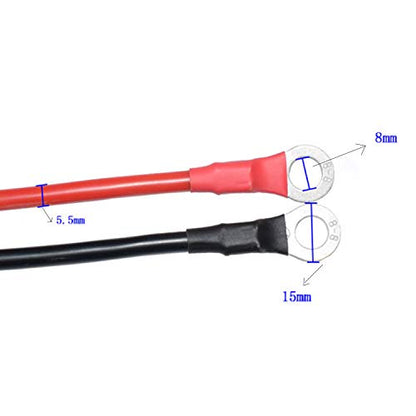 Battery Charging Cable SAE to O Ring Terminal Connectors Harness, 10AWG Quick Disconnect SAE Cable for Motorcycles, Cars, Etc, with 1 SAE Polarity Reverse Connector.