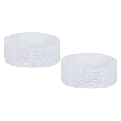 PATIKIL Boot Straps, 2 Pack Elastic Polyester Trousers Blouses Ankle Straps Pants Leg Bands with Hook and Loop for Hiking, Fishing, Hunting, 20", White - color: White, size: 20"