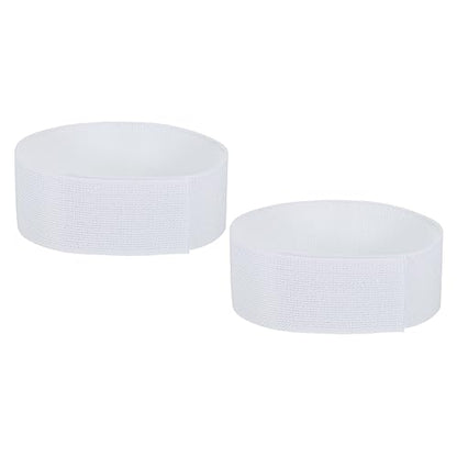 PATIKIL Boot Straps, 2 Pack Elastic Polyester Trousers Blouses Ankle Straps Pants Leg Bands with Hook and Loop for Hiking, Fishing, Hunting, 20", White - color: White, size: 20"