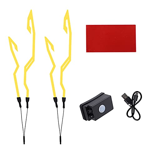 Yellow Motorcycle Helmet Light Kit, 3 Mode LED Night Riding Signal Helmet Light - color: yellow