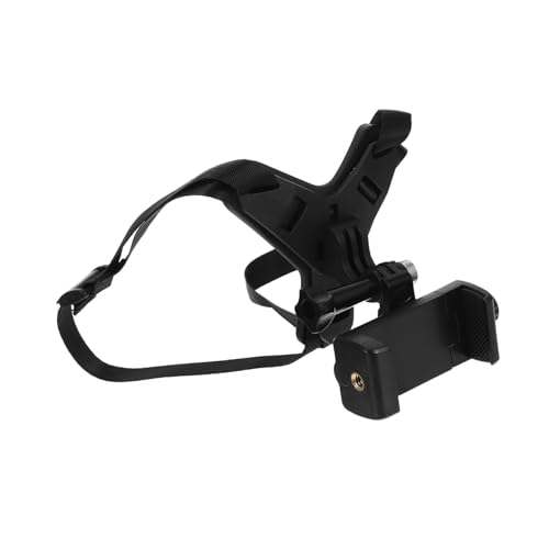 Mikikit Motorcycle Chin Mount Strap for Smartphones and Cameras Stable Grip Design Fit for Helmets Wide Angle Filming for Immersive Footage Enhance Riding Experience - color: Black