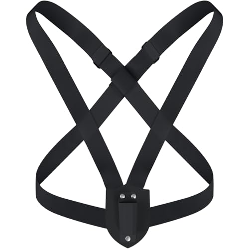 Jecery Double Strap Parade Flag Carrier Parade Harness Color Guard Flag Pole Holder Nylon Sling Carrying Belt for Parades(Black) - color: Black, style: Double Strap