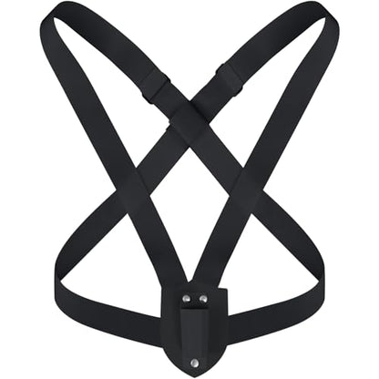 Jecery Double Strap Parade Flag Carrier Parade Harness Color Guard Flag Pole Holder Nylon Sling Carrying Belt for Parades(Black) - color: Black, style: Double Strap