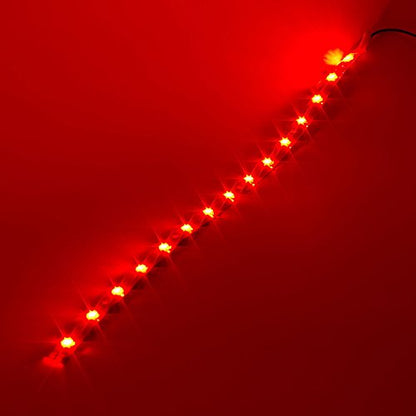 DC 12V Waterproof 1Ft 12 LED Strip Underbody Light with 6 inches Wires for Motor (Red,Pack of 6) - color: Red