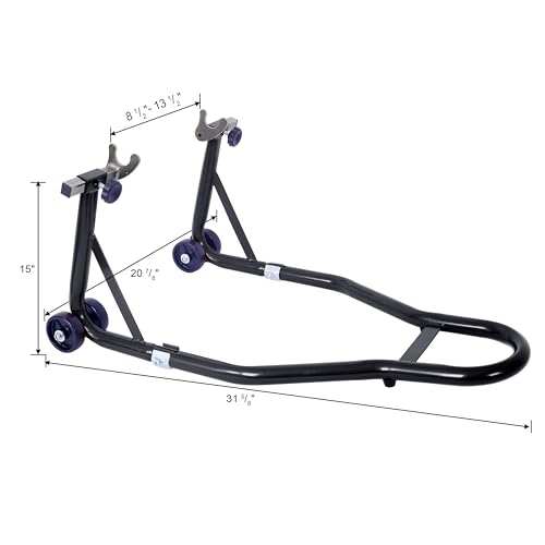 Motorcycle Stand 1000LB - Heavy Duty Sport Bike Front and Rear Wheel Lift, Adjustable Swingarm Paddock Stands, Industrial-Grade Steel (Black) - color: Black