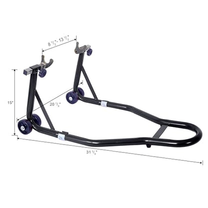 Motorcycle Stand 1000LB - Heavy Duty Sport Bike Front and Rear Wheel Lift, Adjustable Swingarm Paddock Stands, Industrial-Grade Steel (Black) - color: Black