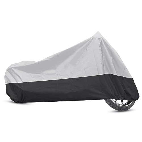uxcell Motorcycle Cover Full Cover Rain Cover Waterproof Dust Protector for Honda CB CBR CR CRF Cruiser Scooter Tour Bikes 190T L Silver Tone Black - color: Silver Tone Black, size: Large