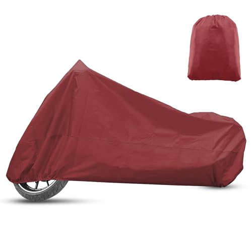 X AUTOHAUX Motorcycle Cover for Harley Davidson for Honda for Suzuki All Season Weather Waterproof Sun Outdoor Protection Motorbike Cover Fits Up to 78.74'' Motorcycles Vehicle Cover M Red - color: Red, size: M