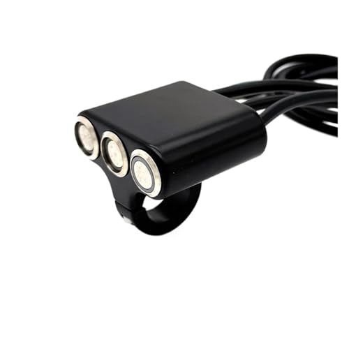 22mm Waterproof Motorcycle Switch with LED - Handlebar Mount ON-OFF Self-Return Button Fit For Headlight and Horn Durable Aluminum Alloy Design