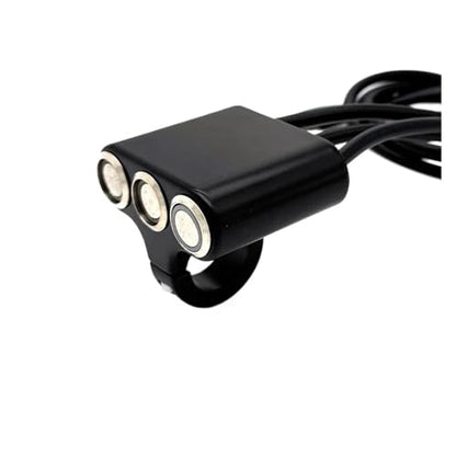 22mm Waterproof Motorcycle Switch with LED - Handlebar Mount ON-OFF Self-Return Button Fit For Headlight and Horn Durable Aluminum Alloy Design