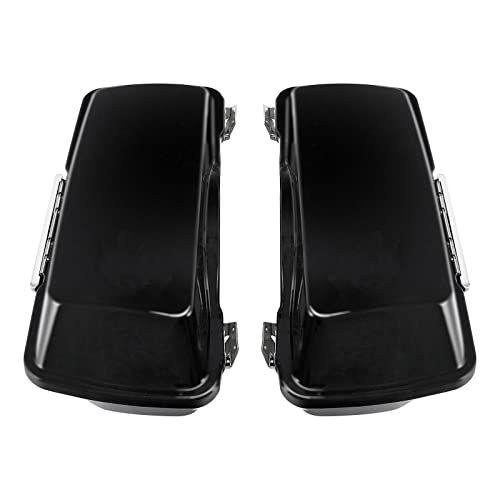 TCMT Matte Hard Saddle bags Saddlebag Trunk Fits For Harley Touring Road King Road Street Glide Ultra Classic FLHT FLHR FLHX 1994-2013 - color: Matte Black Chrome Latches#B