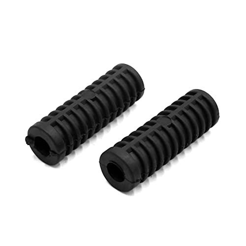 uxcell 1 Pair 12mm 15mm Inner Diameter Rubber Nonslip Footrest Pedal Foot Peg Cover Shell Black for Motorcycle