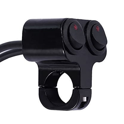 Stylemafia Waterproof Motorcycle ATV 7/8″ Light Bar Switch，Handlebar Double Control Kill Button Switch，Headlight Spotlights Hazard Brake Fog Light ON Off Switches 12v 16A (Black) - color: black, size: Double head B