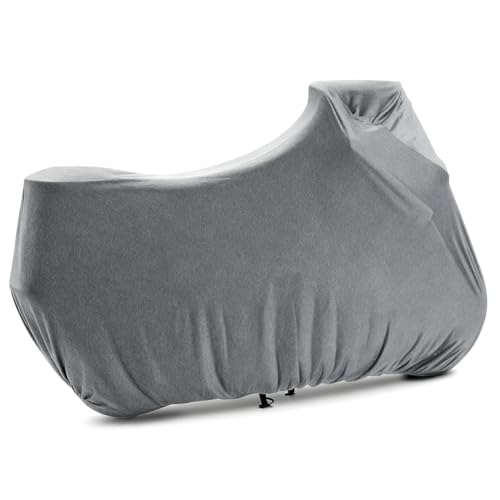 Indoor Motorcycle Cover Soft Stretch Dustproof Cover Compatible with All Motor, 96 inches, Light Flower Gray - color: Light Flower Gray, size: X-Large
