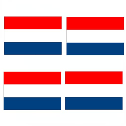 4 PCS Flag Stickers - Netherlands Flag Stickers Decals for Cup Computer Laptop Car Bumper Window Helmet Musical Instrument with Smooth Surface - size: Netherlands