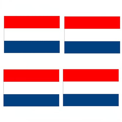 4 PCS Flag Stickers - Netherlands Flag Stickers Decals for Cup Computer Laptop Car Bumper Window Helmet Musical Instrument with Smooth Surface - size: Netherlands