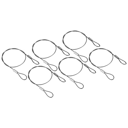 PATIKIL 12 Inch Safety Security Cable Wire, 6 Pack Stainless Steel 30cmx1.2mm Stage Lights Rope with Double Loop for DJ Lighting Luggage Lock - size: 30cmx1.2mm