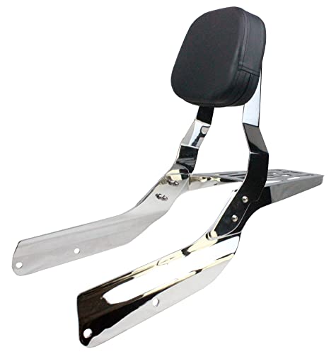 YHMOTO Passenger Sissybar Backrest with Luggage Rack Fits for Honda VTX 1300 1800 N/R/S Models 2002-2008 (Chrome) - size: Chrome