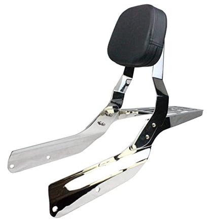 YHMOTO Passenger Sissybar Backrest with Luggage Rack Fits for Honda VTX 1300 1800 N/R/S Models 2002-2008 (Chrome) - size: Chrome