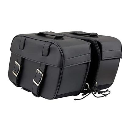Milwaukee Leather PVC 2-Strap Throw-Over Easy Zip off and off Motorcycle Saddlebags - Medium - color: SH57701ZB-BLACK, size: Medium